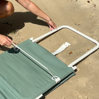 Chaise de plage pliante de luxe d'été avec dossier réglable, en aluminium, sans pieds, rembourrée, pour pique-nique et plage