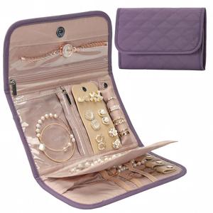 Wholesale <b>Travel</b> <b>Jewelry</b> Organizer Case Foldable <b>Jewelry</b> <b>Roll</b> for Necklaces Earrings Journey-Ring - Product Image 1