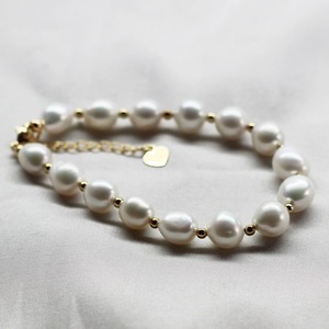 Bracelet en perles d'eau douce baroques simples et élégantes de 7 à 8 mm, bracelets élégants - Product Image 3