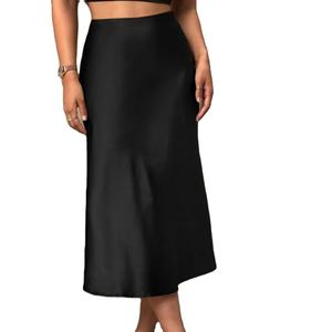 กระโปรงผู้หญิงเอวสูงสีดำล้วนสไตล์ลำลองสำหรับฤดูใบไม้ผลิ ระบายอากาศได้ดี ดีไซน์หรูหราทันสมัย - Product Image 1