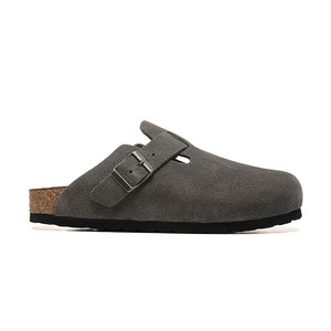 <span class=keywords><strong>Sabots</strong></span> Boston en daim taupe Tendance Printemps 2026 Mules orthopédiques du fabricant Semelle en liège souple Pantoufles à semelle souple Vente en gros Logo personnalisé - Product Image 2
