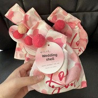 Carte suspendue en papier d'art pour cadeau de mariage ou de fiançailles, sachet d'emballage pour bonbons, boîte de bénédiction, impression de logo personnalisable