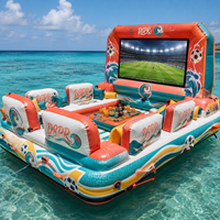 Canapé gonflable pour zone de supporters de football avec dossier flottant et support pour grand écran, idéal pour les centres de villégiature, parcs aquatiques et locations événementielles