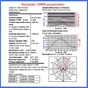 40kHz 25KHz 16mm 12mm 10mm cảm biến siêu âm 40kHz thu phát r và TCT25-16 25KHz TCT40-16T/R - Product Image 5