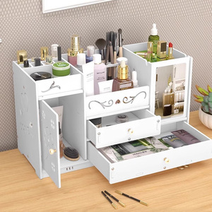 Cosmetic Storage Box With Drawers And <b>Mirror</b> 45L Desktop Organizer For Makeup And Skincare Products - Product Image 3