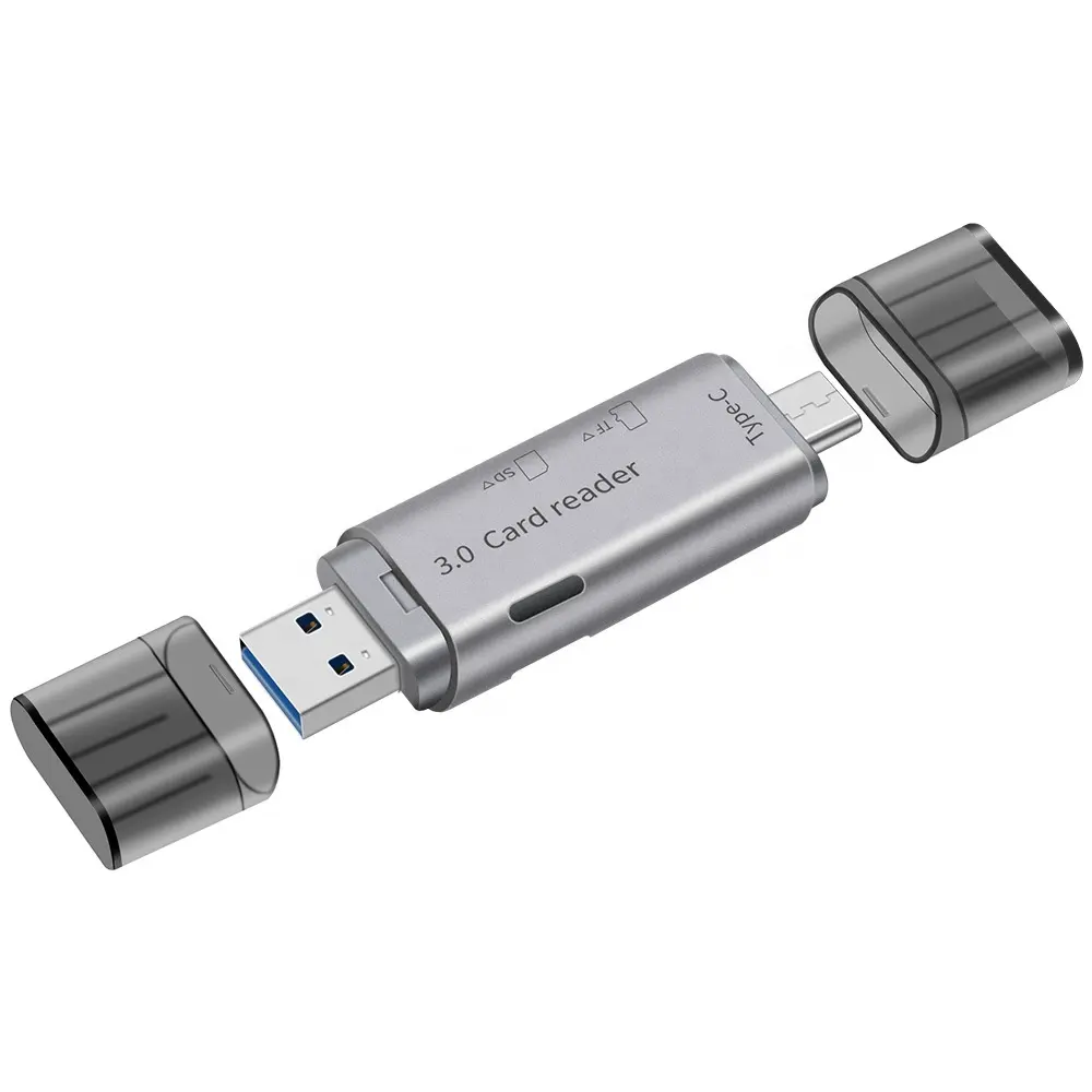 Lettore di schede 2 in 1 USB 3.0 type-c Super Speed per SD TF Card OTG