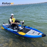Kayak de pêche gonflable portable et détachable avec propulsion à pédales, canoë SUP gonflable pour la pêche