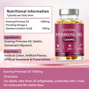 VitaHall Private Label 90 Kapsul Lunak Minyak <span class=keywords><strong>Evening</strong></span> <span class=keywords><strong>Primrose</strong></span> Suplemen Kecantikan Anti-Penuaan dengan Manfaat Antioksidan untuk - Product Image 2