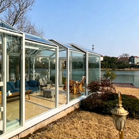 Véranda mobile - Couverture de piscine extérieure extensible et pliable - Véranda extérieure en alliage d'aluminium