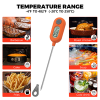 Termometer BBQ Digital penggunaan makanan lubang gantung dengan tampilan LCD ABS harga pabrik