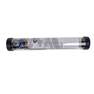 Tube de rangement rond en plastique transparent pour tapis de jeu, présentoir horizontal portable pré-assemblé pour bureau - Product Image 1