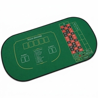 Tapis de jeu de poker personnalisé 2 en 1 Texas Hold'em et Roulette, en polyester vert et caoutchouc, pour les soirées casino à domicile