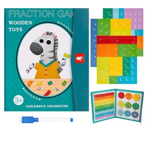 Tuiles de fractions magnétiques, <span class=keywords><strong>livre</strong></span> de démonstration des fractions, matériel mathématique, jouets éducatifs Montessori pour l'apprentissage primaire, puzzles éducatifs - Product Image 1