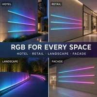 Éclairage linéaire LED d'usine 12W/15W, couleur RVB optionnelle, étanche IP65, structure en aluminium+PC, luminosité stable, éclairage de façade d'hôtel