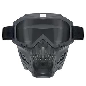 Masque de moto rétro intégré avec lunettes de protection pour le vent et le miroir - Product Image 2