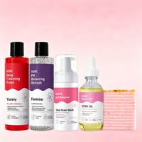 KOEC Kit de Soins Intimes Féminins 5-en-1 : Équilibre Naturel du pH, Nettoyage Intime avec Gel Douche et Mousse Lavante en Plastique