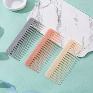 Peigne à dents larges avec logo personnalisé Peigne à cheveux antistatique en plastique démêlant texture marbrée pour la <span class=keywords><strong>coiffure</strong></span> - Product Image 1