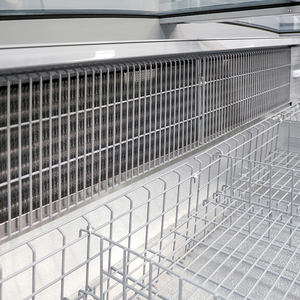 Congélateur-ventilateur commercial pour supermarché, exportation usine, vitrine îlot à <span class=keywords><strong>vitre</strong></span> frontale incurvée, type combiné viande et poulet, avec compartiment profond - Product Image 5