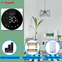 Termostato con Control de Temperatura para Caldera de Gas y Calefacción por Suelo Radiante, Estándar Europeo, Control por WIFI y Aplicación, Control por Voz