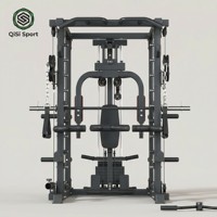 Máquina Smith Multifunción Todo en Uno, Equipo de Gimnasio Comercial para el Hogar, Soporte para Sentadillas con Torre de Poleas Doble