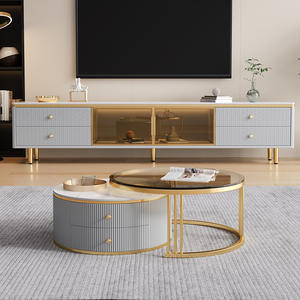 Meuble TV moderne de luxe en dalle de <span class=keywords><strong>roche</strong></span>, <span class=keywords><strong>extensible</strong></span> en bois et marbre, pour meubles de salon et de maison - Product Image 2