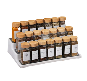 Nhà Bếp 4Oz Thảo Mộc Gia Vị Công Cụ Thủy Tinh Gia Vị Lọ Gỗ Nắp Muối Chai Hạt Tiêu Ớt Shaker Tỏi Gia Vị <span class=keywords><strong>Jar</strong></span> Bộ - Product Image 2