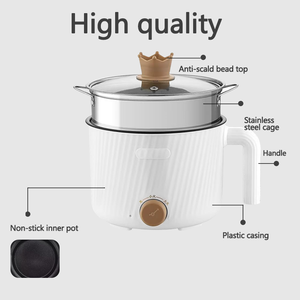 Marmite électrique antiadhésive en une seule pièce avec couvercle en verre trempé, capacité de 1,8 L, pour une utilisation en extérieur et à la maison - Product Image 4