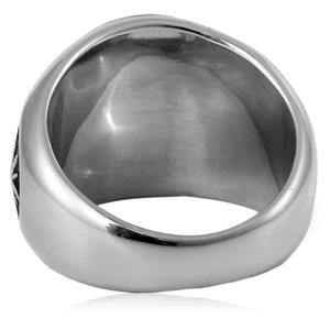 yunnique Men's Stainless Steel <b>Ring</b> With Gold Leaf Design Plant Pattern Jewelry Gift For Men - Product Image 3