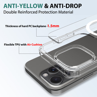 Coque de téléphone transparente anti-rayures pour iPhone 16 Pro Max, coque de téléphone portable magnétique transparente, coque de téléphone portable antichoc
