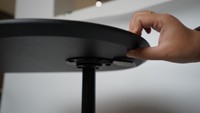 Table basse de salon moderne minimaliste ADA à colonne unique avec élévation à gaz, hauteur réglable, cadre en métal MDF pour ordinateur portable