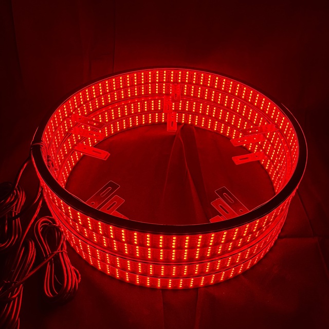 Lumina 17 Inch Adjustable LED Wheel Ring Light Kit Quad Row RGBW Multi-Color Rim Lights for Trucks SUV Offroad Tire Lights 12V