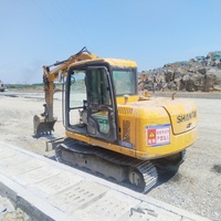 Excavatrice sur roues d'occasion SE75-10W, excavatrice hydraulique pour travaux de construction, terrassement et projets d'infrastructure