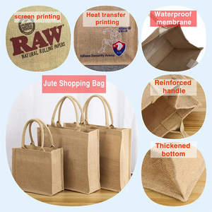 Bolsas de Yute para Regalo de Boda, Reciclables, Ecológicas, Lavables, con Logotipo Impreso, Impresión Completa, Gran Venta - Product Image 3