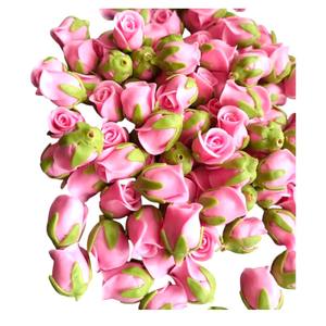 Miniature <b>Clay</b> Rosebuds For <b>Crafts</b> And Jewelry Handmade Thai Flowers 1.5 Cm Perfectly Crafted In Miniature Form These Flowers - Product Image 2