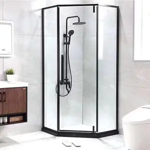 Cabina de ducha con forma de diamante para baño, cabina de ducha completa