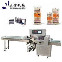 Machine d'emballage horizontale industrielle automatique pour coussins, 3 servomoteurs pour l'emballage flexible des aliments