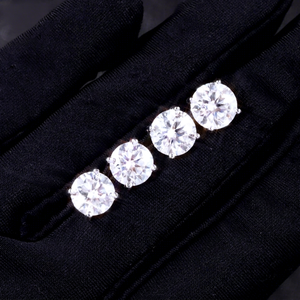 Pass Diamond Tester 5mm 6.5mm 7.5mm 8mm Moissanite <b>Earrings</b> 925 Sterling Silver Mossanite Diamond Halo <b>Stud</b> <b>Earrings</b> for Men - Product Image 1