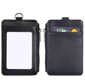 Tarjetero de cuero personalizable con cremallera, soporte para tarjetas de crédito - Product Image 1