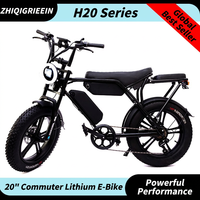 Vélo de montagne électrique E-MTB Fatbike avec moteur arrière sans balais, acier haute teneur en carbone, 750W, suspension avant, vélo de sport urbain 48V