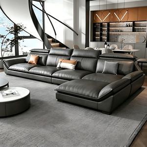 Sofá <span class=keywords><strong>de</strong></span> <span class=keywords><strong>Cuero</strong></span> Genuino Italiano <span class=keywords><strong>de</strong></span> Lujo Moderno en Forma <span class=keywords><strong>de</strong></span> L, Color Naranja Puro, <span class=keywords><strong>de</strong></span> 3 Plazas, <span class=keywords><strong>de</strong></span> Grano Completo Marrón, para Sala <span class=keywords><strong>de</strong></span> Estar, Modelo Cow Corner - Product Image 2