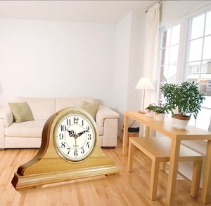 Wood <strong>Mantle</strong> <strong>Clock</strong> Grandfather Wall <strong>Clock</strong> <strong>Art</strong> <strong>Deco</strong> Quartz Movement Radio Calendar Desk and Table <strong>Clocks</strong> for Table Decor - Product Image 4