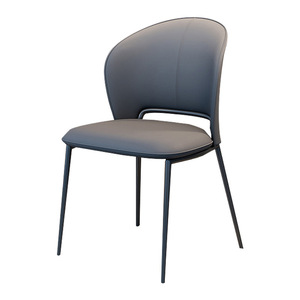 Chaise de salle à manger moderne style minimaliste haut de gamme gris mocha beige orange avec dossier pour adulte, idéale pour salon et cuisine - Product Image 5