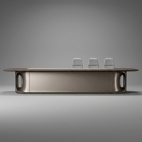 Bureau de direction en bois doré sur mesure, grand bureau moderne de luxe, table de conférence exécutive pour projet de bureau