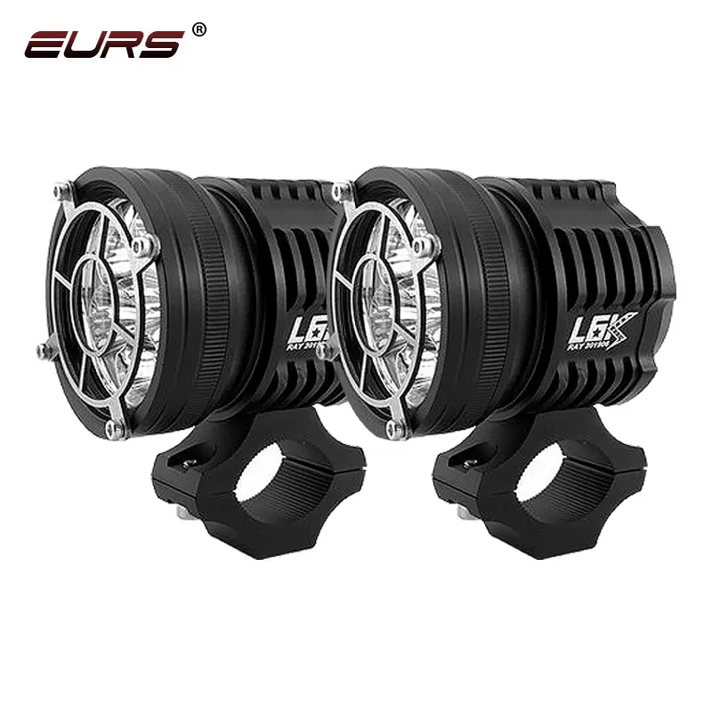 Eurs L6K Universele Motorfiets Led Koplamp 60W Spotlight 6000lm Hoge Licht Motor Fog Drl Lamp Led Met Schakelaar Flash licht