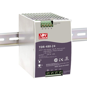 Alimentation électrique TDR-480-24 à sortie unique, montage sur rail DIN, 480W, boîtier métallique, unité triphasée pour machines d'automatisation - Product Image 1