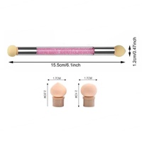 Best-seller Hadiyahbeauty 1 pièce Stylo à points à double extrémité pour ombrage dégradé Tête en éponge Poignée en plastique Utilisation professionnelle Nail art
