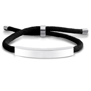 <span class=keywords><strong>Bracelet</strong></span> en acier inoxydable avec logo personnalisé, gravure DIY, <span class=keywords><strong>bracelet</strong></span> en corde tressée réglable fait main pour femmes et hommes - Product Image 5