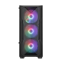 Boîtier de jeu ATX AntarcChill avec panneau frontal en mesh, support latéral en verre trempé, support de radiateur et compatibilité multi-cartes mères