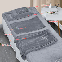 Ensemble de serviettes de toilette brodées personnalisées pour salon de beauté, jupe de bain de couleur unie et serviette de lit pour lit de massage à usage domestique