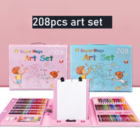 Coffret d'Art 208 Pièces pour Enfants : Pinceaux, Crayons de Couleur, Pastels à l'Huile, Feutres Aquarelle – Idée Cadeau Fête des Enfants